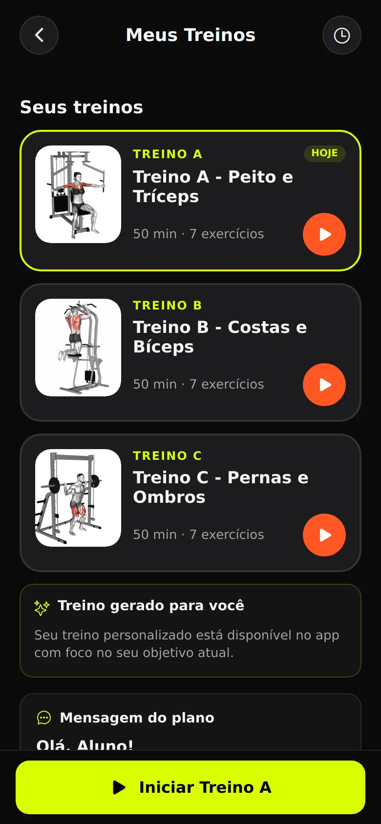 Treinos com IA